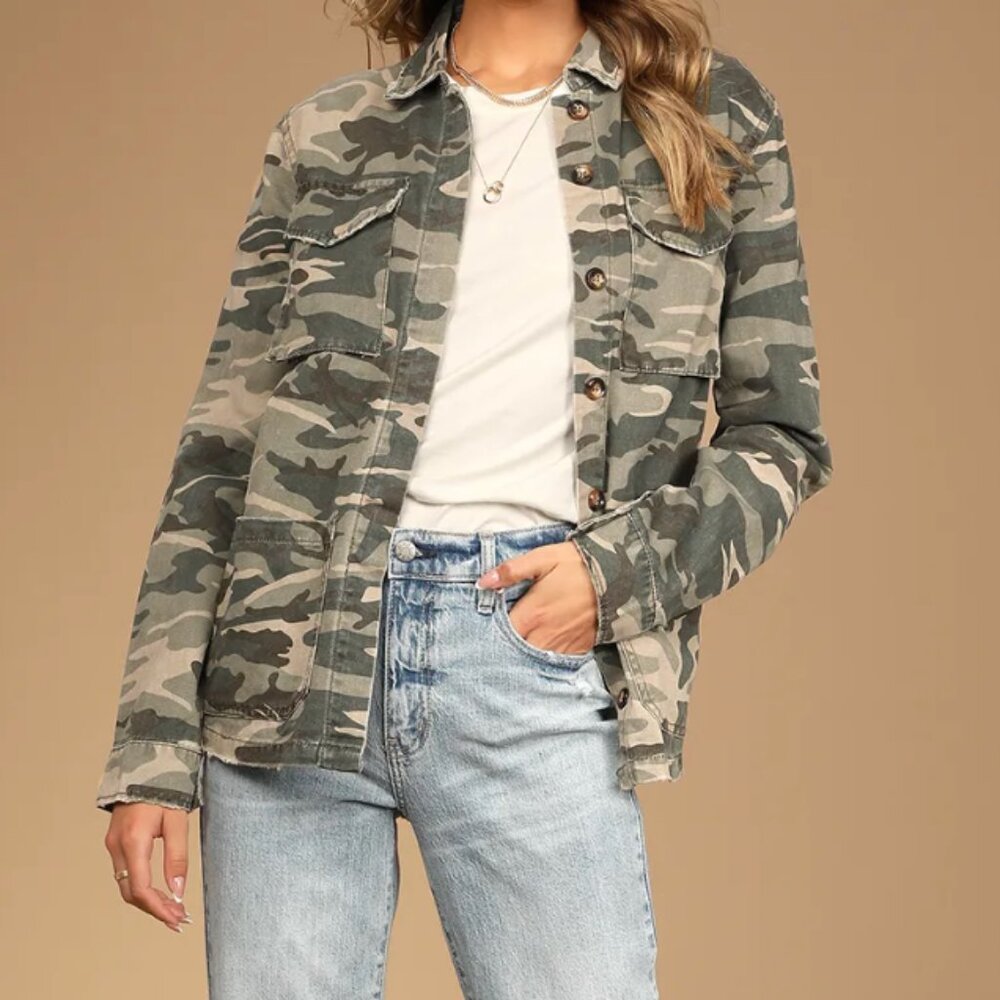 Blaine Green Camo Print Jacket